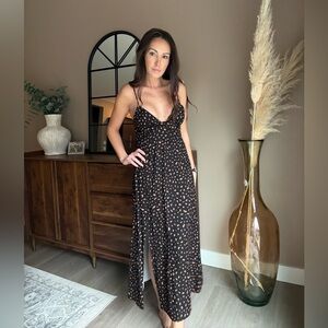 Final Touch Black Printed Midi/Maxi Dress – Size Small